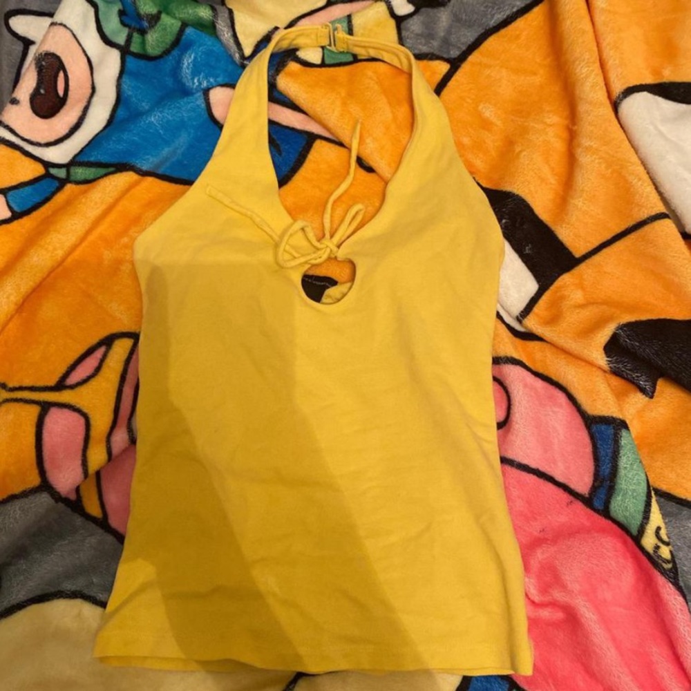 To die for yellow y2k halter top